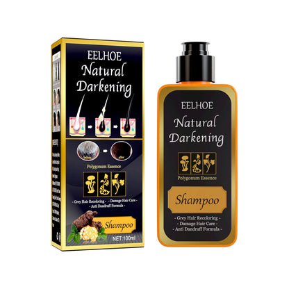 100ml boxed bottle of Polygonum Multiflorum shampoo for white to black hair colour restoration