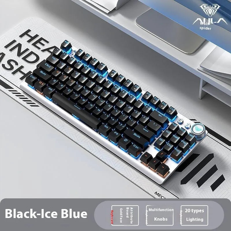 Tarantula wireless mechanical keyboard with side-engraved keycaps on a metal frame, showing USB-C cable.