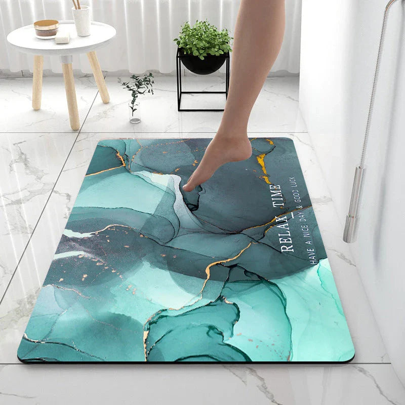 Diatom Anti-Slip Floor Mat in Various Marble Colors and Sizes for Bathroom, Kitchen, and Home Use