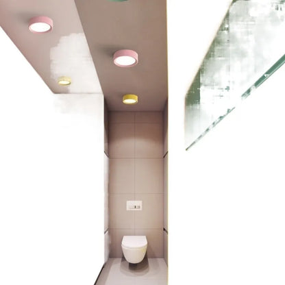 LED ultra-thin surface mounted downlight ceiling light in black aluminium shell