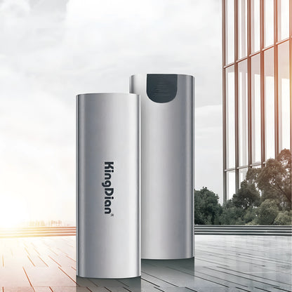 Grey external SSD with USB 3.0 interface for mobile phone direct connection