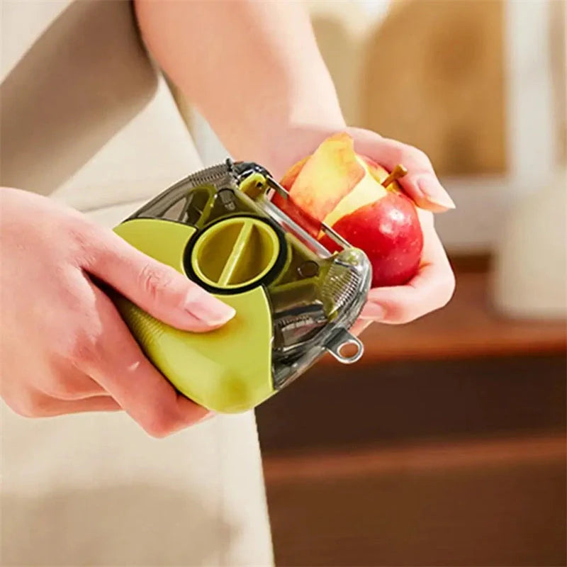 3-in-1 stainless steel peeler shredder with ergonomic handle for kitchen use