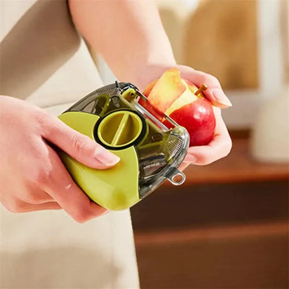 3-in-1 stainless steel peeler shredder with ergonomic handle for kitchen use