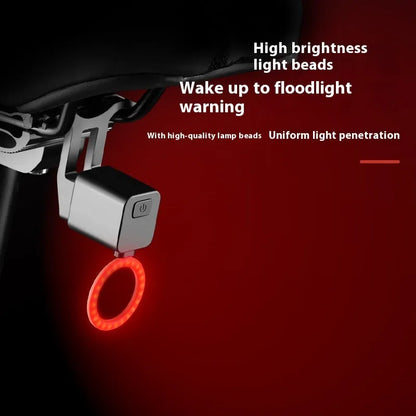 Bicycle running water taillight safety indicator lamp showing LED lighting pattern