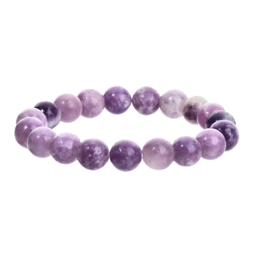 Purple natural stone elastic bead bracelet with geometric beads in European American style