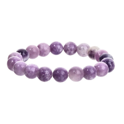 Purple natural stone elastic bead bracelet with geometric beads in European American style