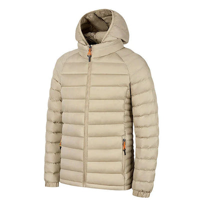 Cozy lightweight hooded jacket with pockets in various colors, perfect for men's winter fashion and outdoor activities