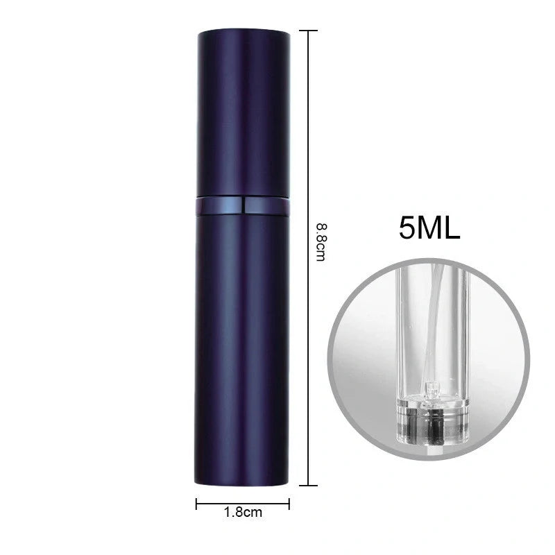 Compact perfume vaporizer in various colours with leak-proof design