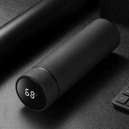 450ml stainless steel vacuum water bottle in black with arrow-shaped lid, showing double wall insulation.