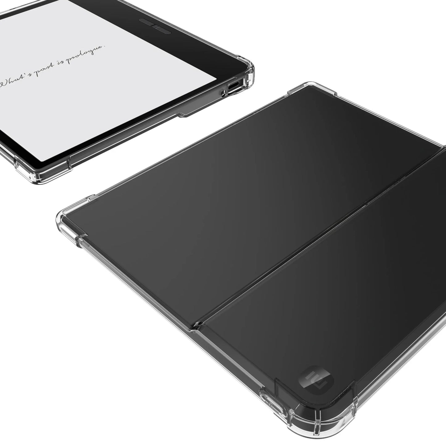 Transparent airbag protection case for a 7-inch Xiaomi smartphone on a table.