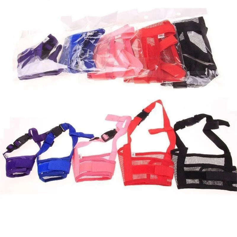 Adjustable plastic dog muzzle in various colours and sizes for behaviour management