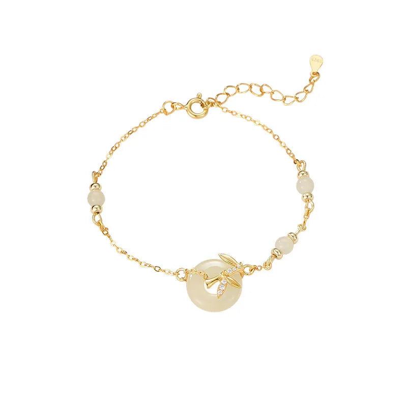 Women's antique style silver bracelet with a safety peace buckle on a 925 sterling silver chain.