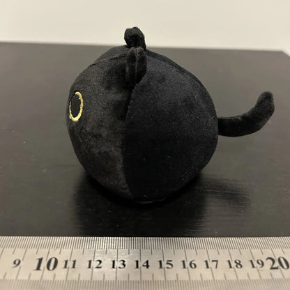 Black cat plush toy pillow with fluffy texture and embroidered facial features