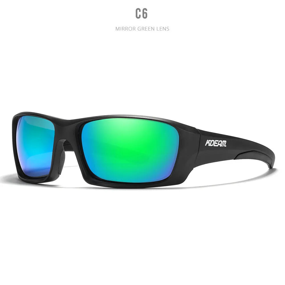 Ultralight polarised sports sunglasses with TR90 frame and silicone nose pad in one of eight available colours.