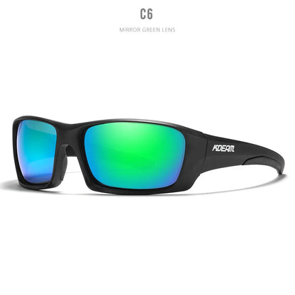 Ultralight polarised sports sunglasses with TR90 frame and silicone nose pad in one of eight available colours.