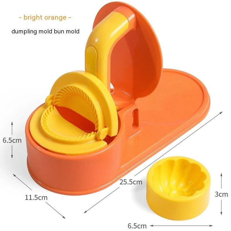 Green plastic dumpling wrapper press machine measuring 25.5cm with moulding mechanism