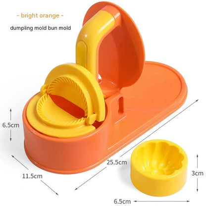 Green plastic dumpling wrapper press machine measuring 25.5cm with moulding mechanism