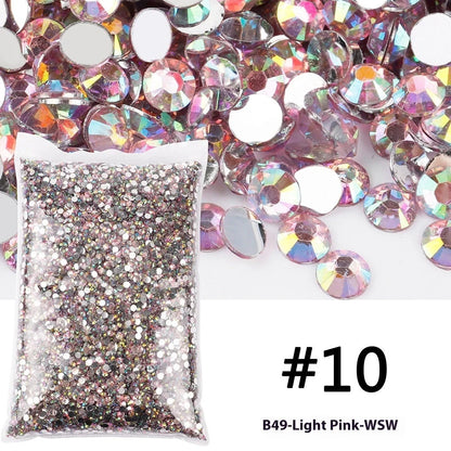 Resin flat magic colour nail rhinestones with eight-mesh pattern in assorted colours and sizes for nail art decoration