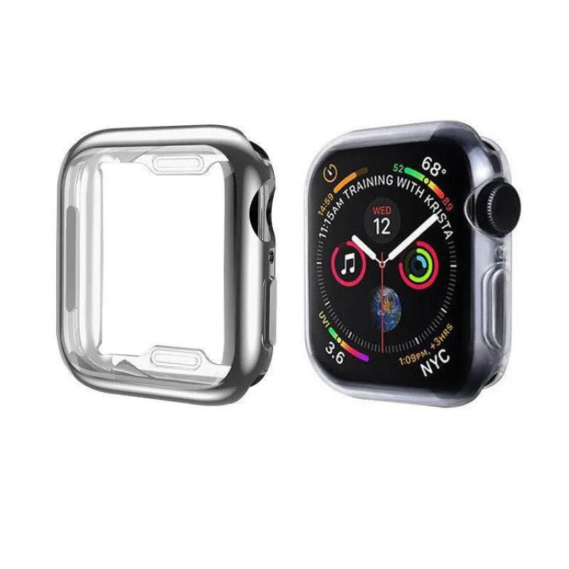 TPU watch case cover in pink for 38mm 40mm 42mm 44mm smartwatch, flexible protective shell