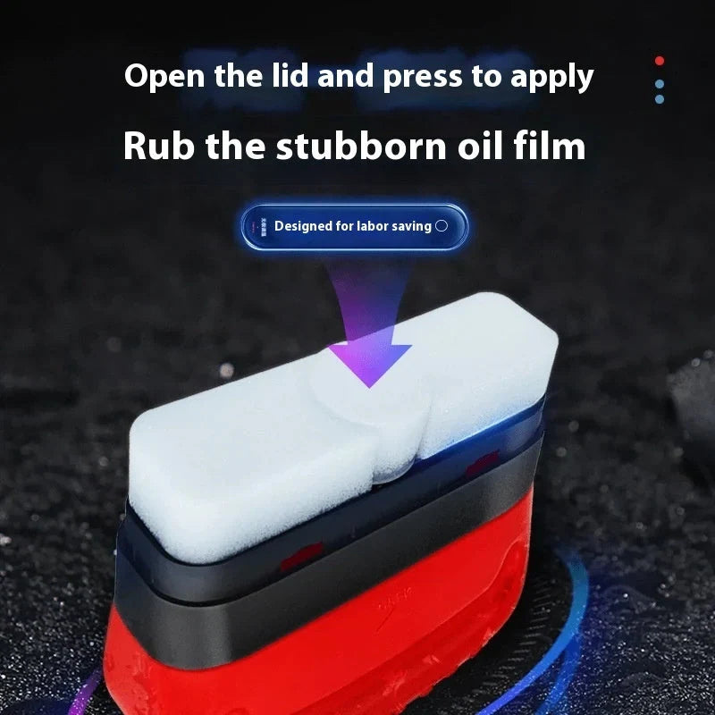 Automotive oil film cleaning brush with hydrophobic effect for clear windshields