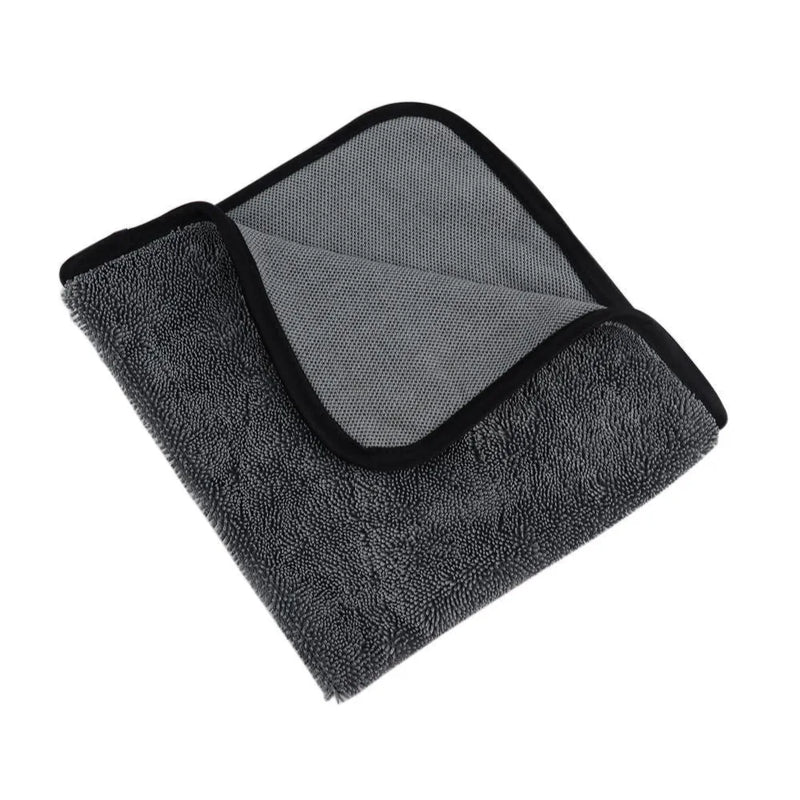 Microfiber car wash towel 40cm x 40cm grey absorbent drying cloth for vehicle cleaning with high water absorption solid colour automotive detailing accessory