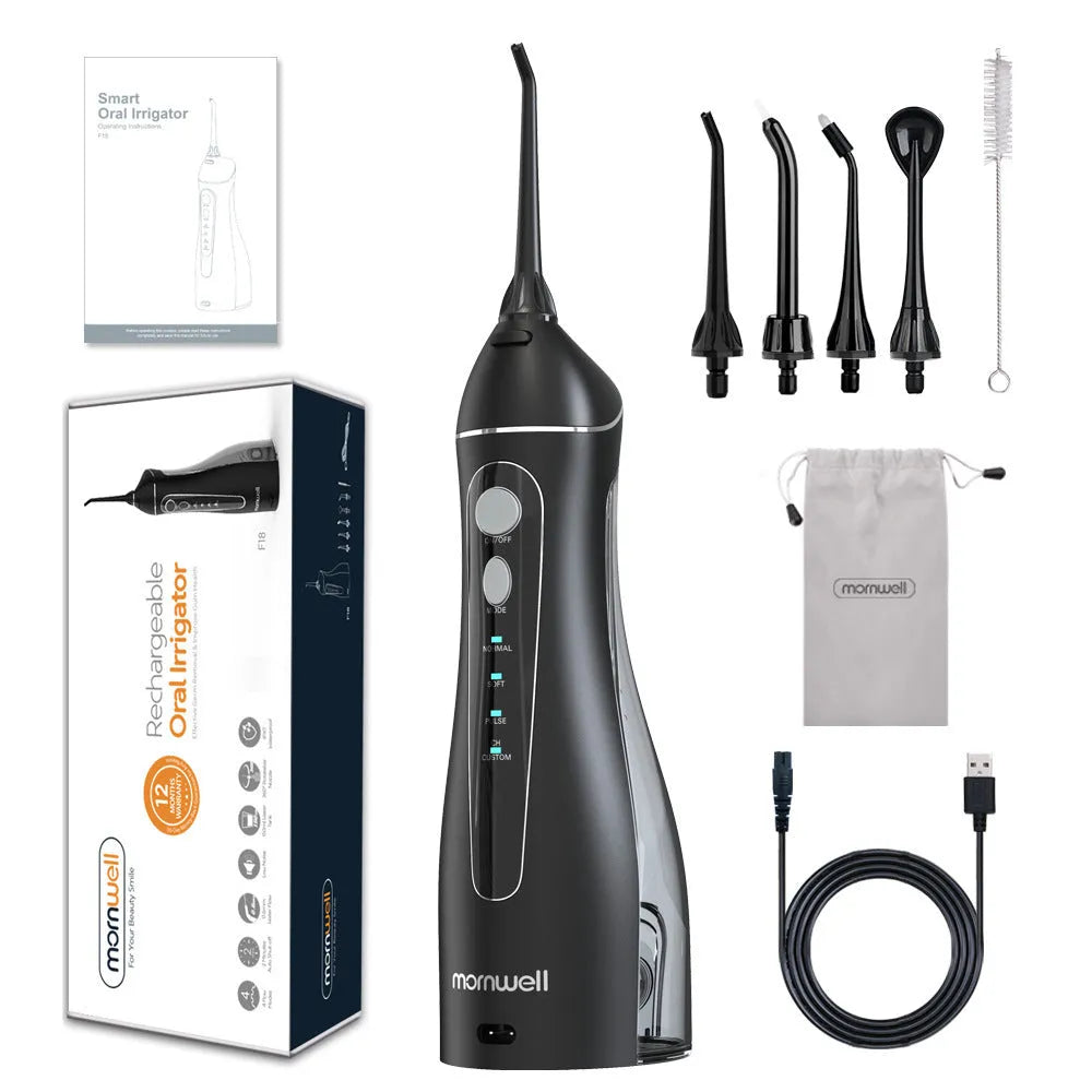 Black Prooral portable oral irrigator water pick with 300mL tank