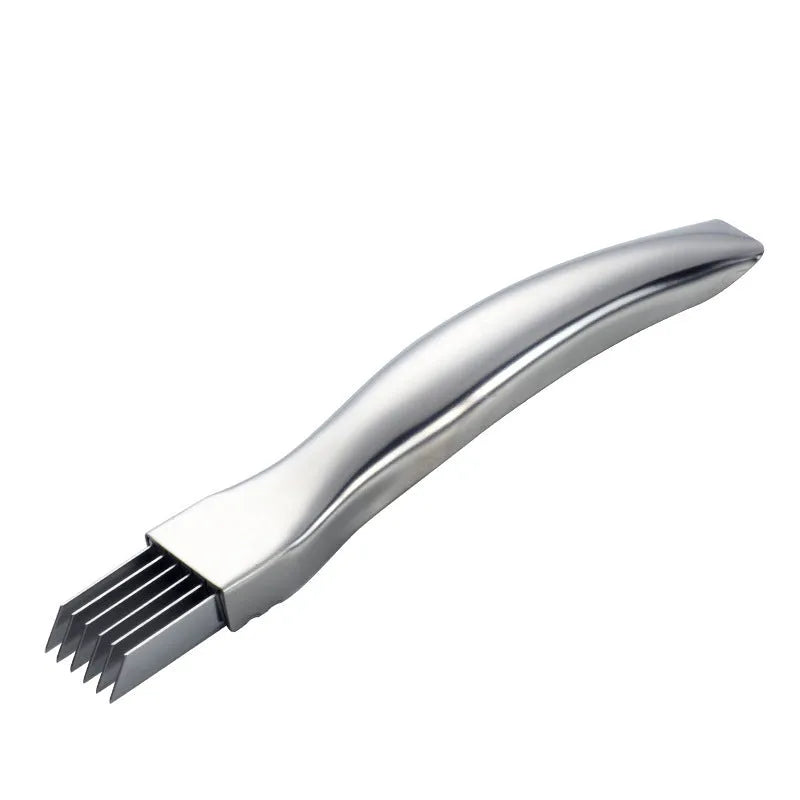 Metal onion chopper kitchen gadget in multiple colour options