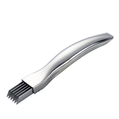 Metal onion chopper kitchen gadget in multiple colour options
