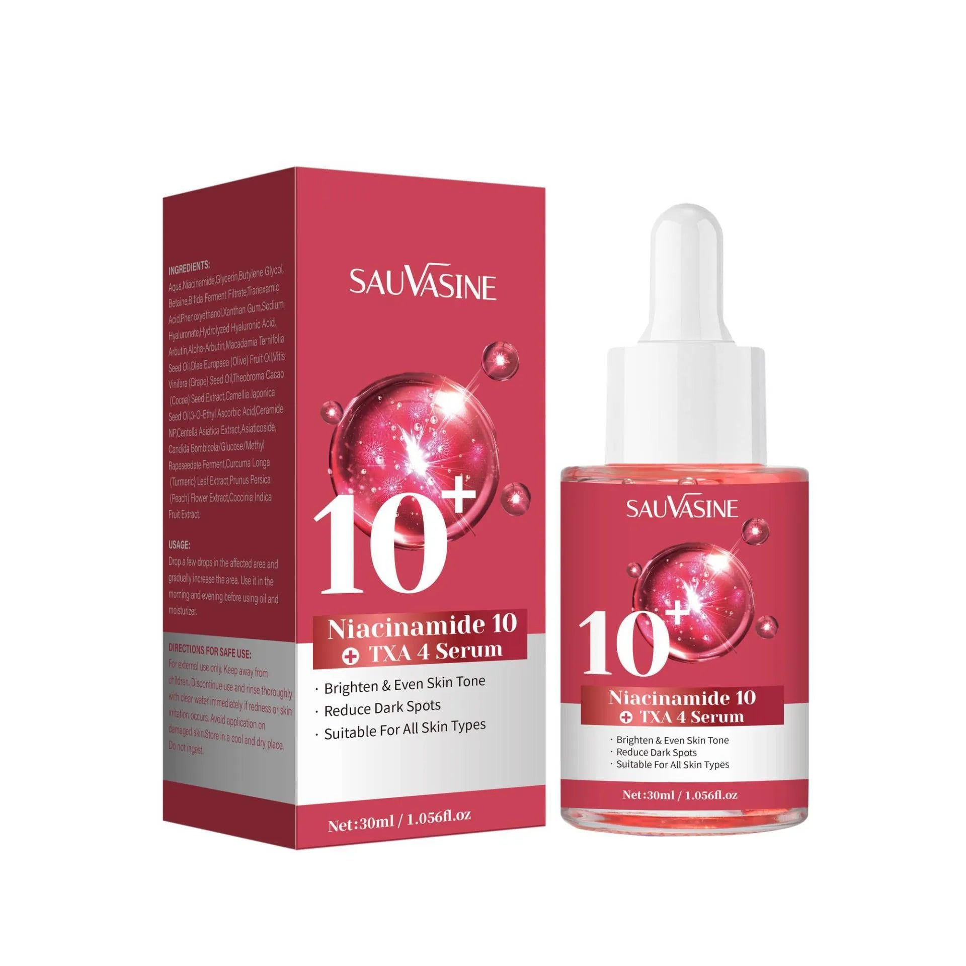 30ml niacinamide 10 TXA 4 serum bottle for facial skincare treatment