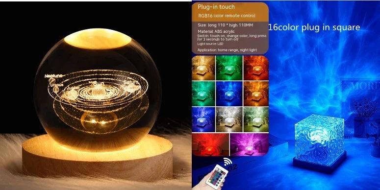 A USB-powered table lamp with a mesmerizing water ripple effect, providing a tranquil and soothing ambiance for any living space.