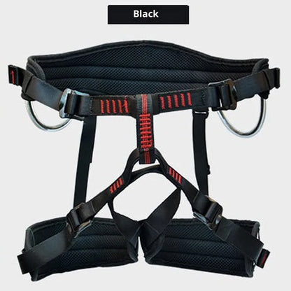 Half climbing safety belt in orange, black, green or blue with 2300kg stated load and adjustable waist