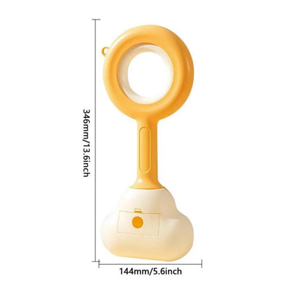 White blue dog pooper scooper with cloud-shaped jaw and ABS plastic construction