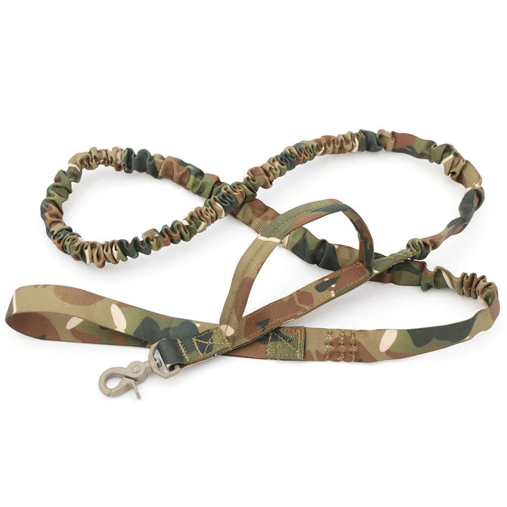 Retractable outdoor dog lead with elastic buffer for safe and comfortable walks