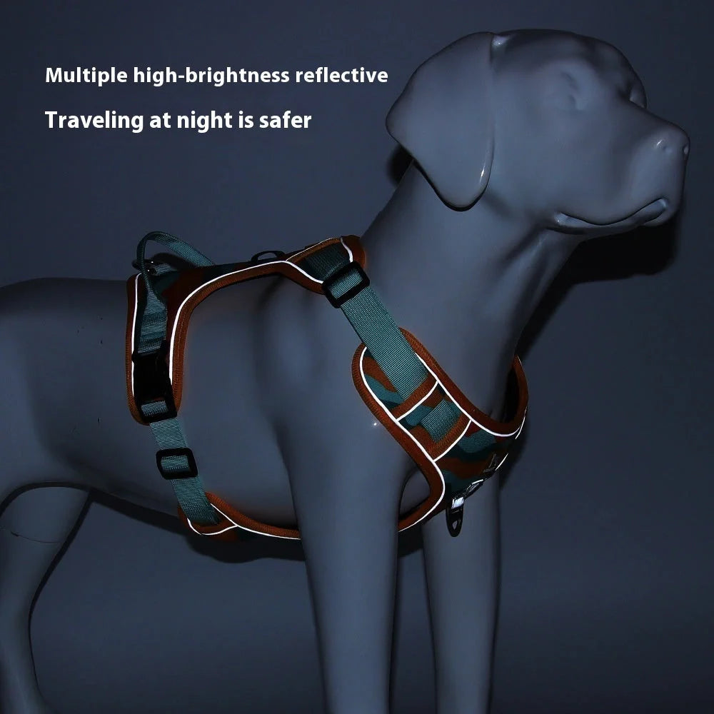 Reflective Dog Commuter Lead with Chest and Back Straps in various colours