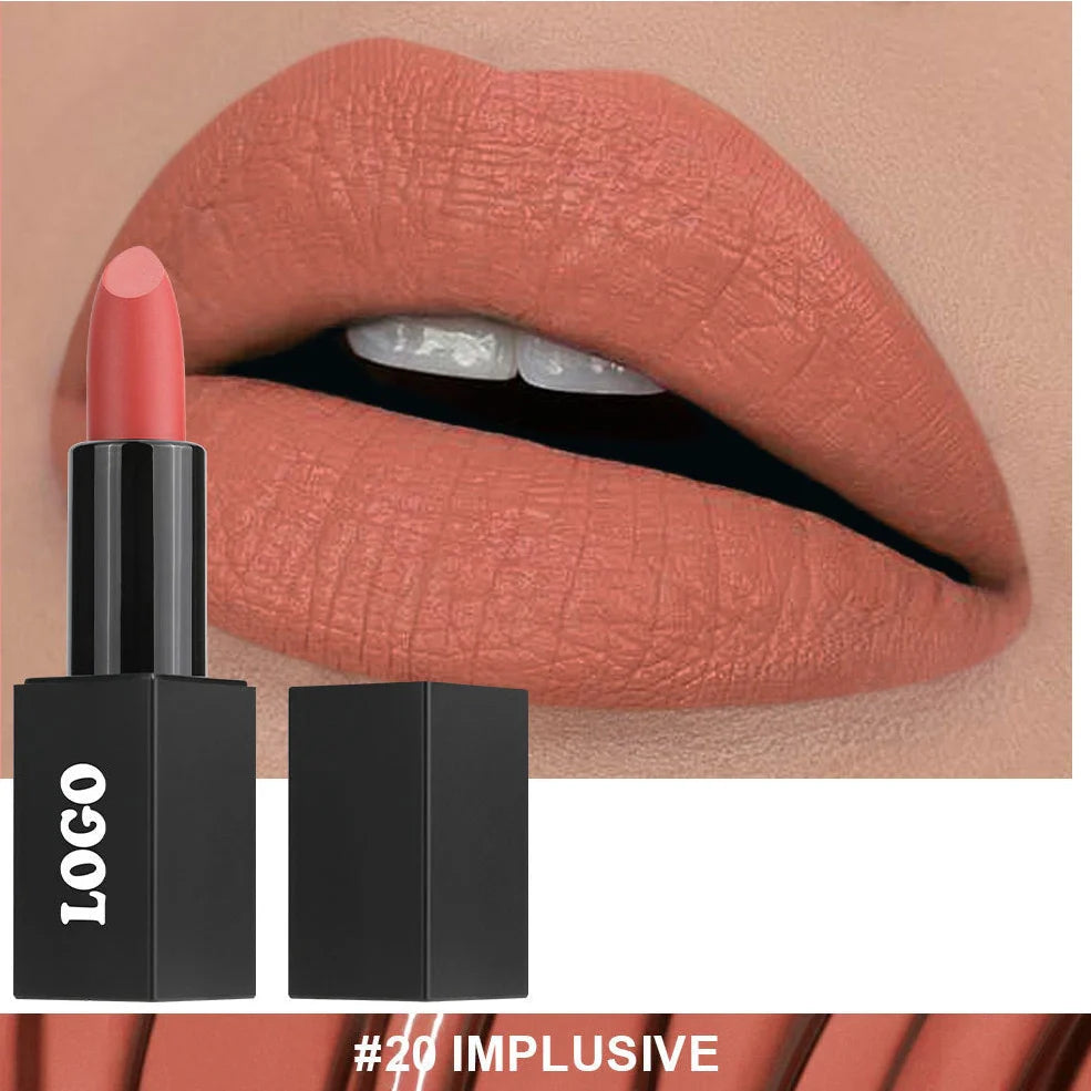 Beauty Does Not Fade waterproof matte lipstick in standard case with anti-discoloration technology