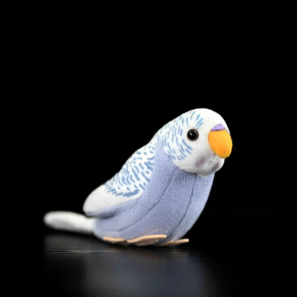 Simulation budgie plush toy, 10 cm tall, plush material with PP cotton filling, image colour.