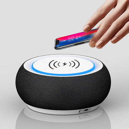 Wireless Bluetooth speaker with dual speakers, 10-20W output, black or white, portable design