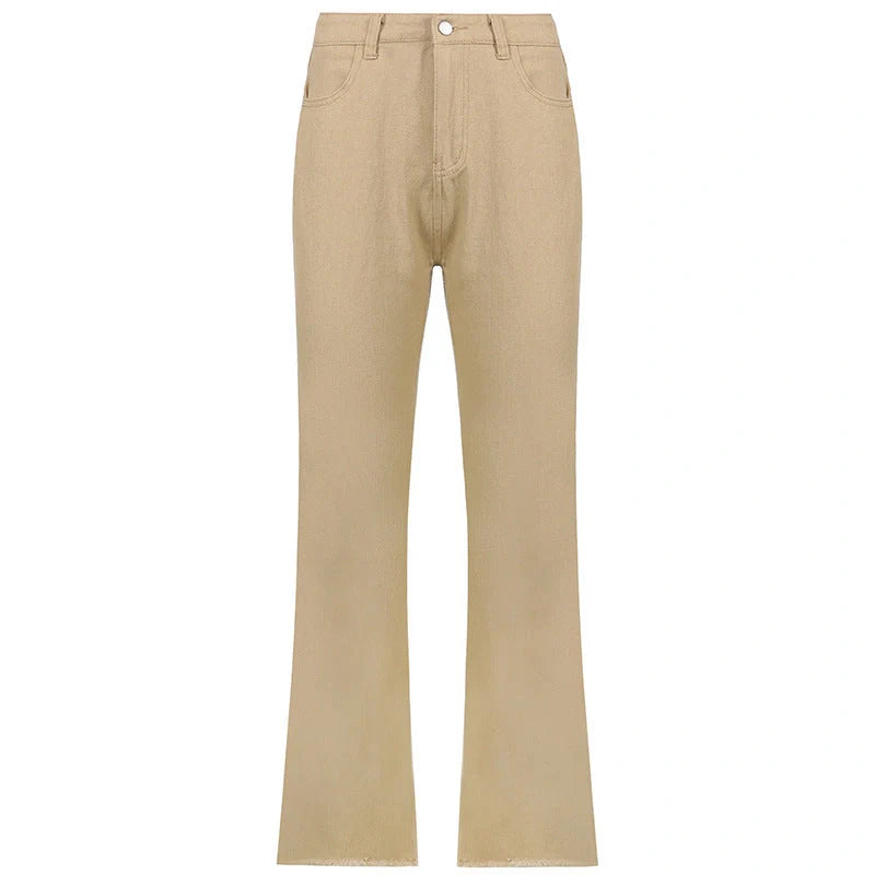 Spice Girls inspired high waist bell bottom jeans in black, brown, and white