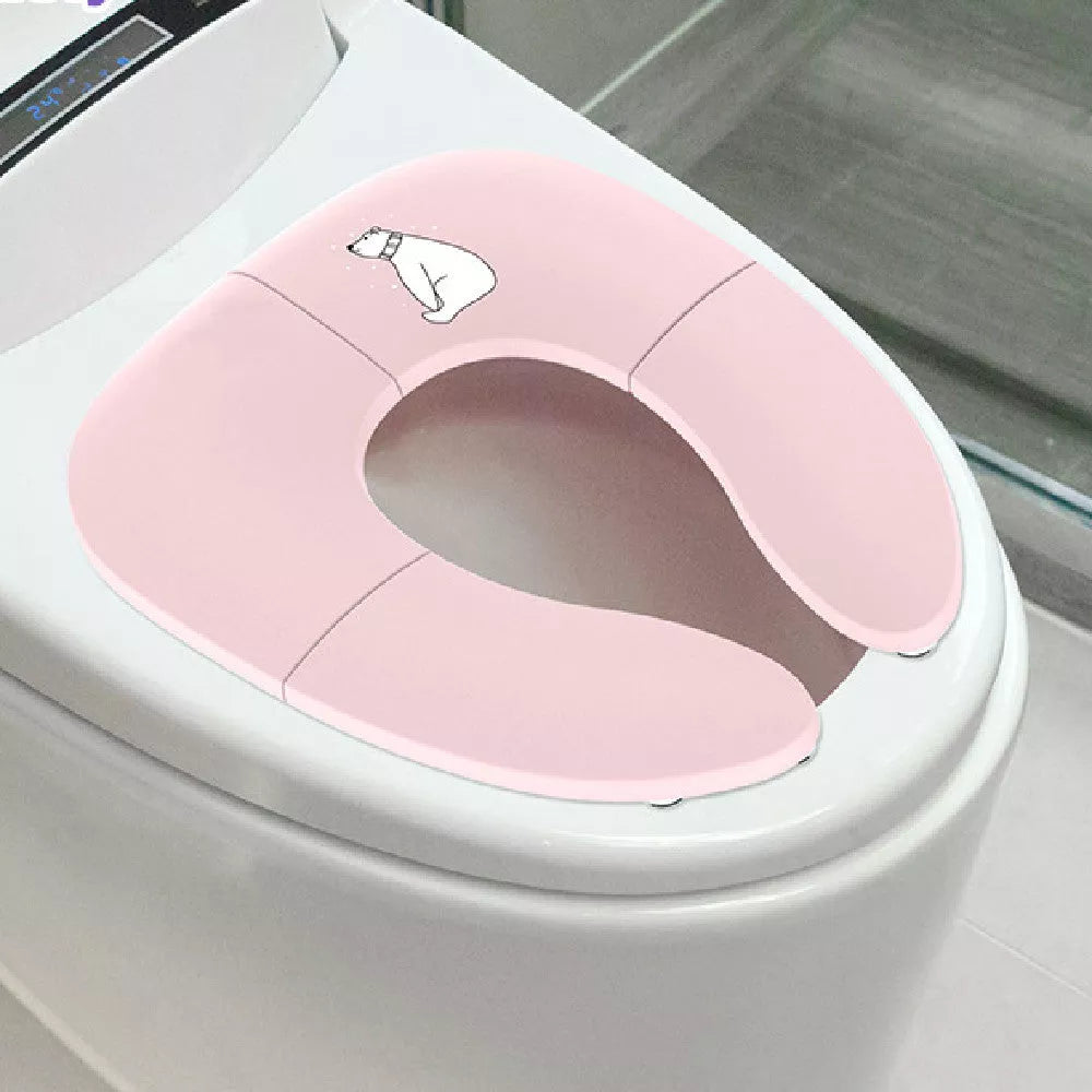 Foldable Baby Travel Potty Seat in pink, yellow, and blue, lightweight and portable for toddlers