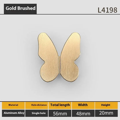 Butterfly cartoon cabinet door handle in multiple colours for children's room furniture
