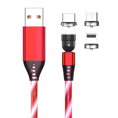 540 Rotate Luminous Magnetic Cable with LED lights and fast charging