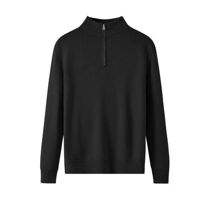 Men's thickened wool casual sweater in slim fit with long sleeves, shown in multiple colour options