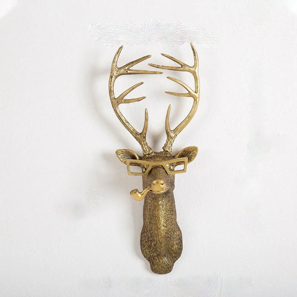 Antique bronze synthetic resin animal pendant in bear shape, 12 cm height for home wall decor