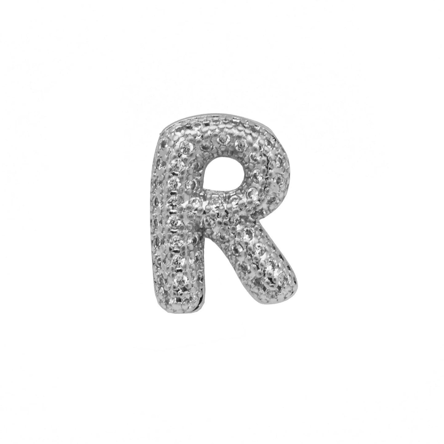 Retro copper bracelet with a letter 'A' charm featuring micro inlaid zircon, shown in a gold finish.