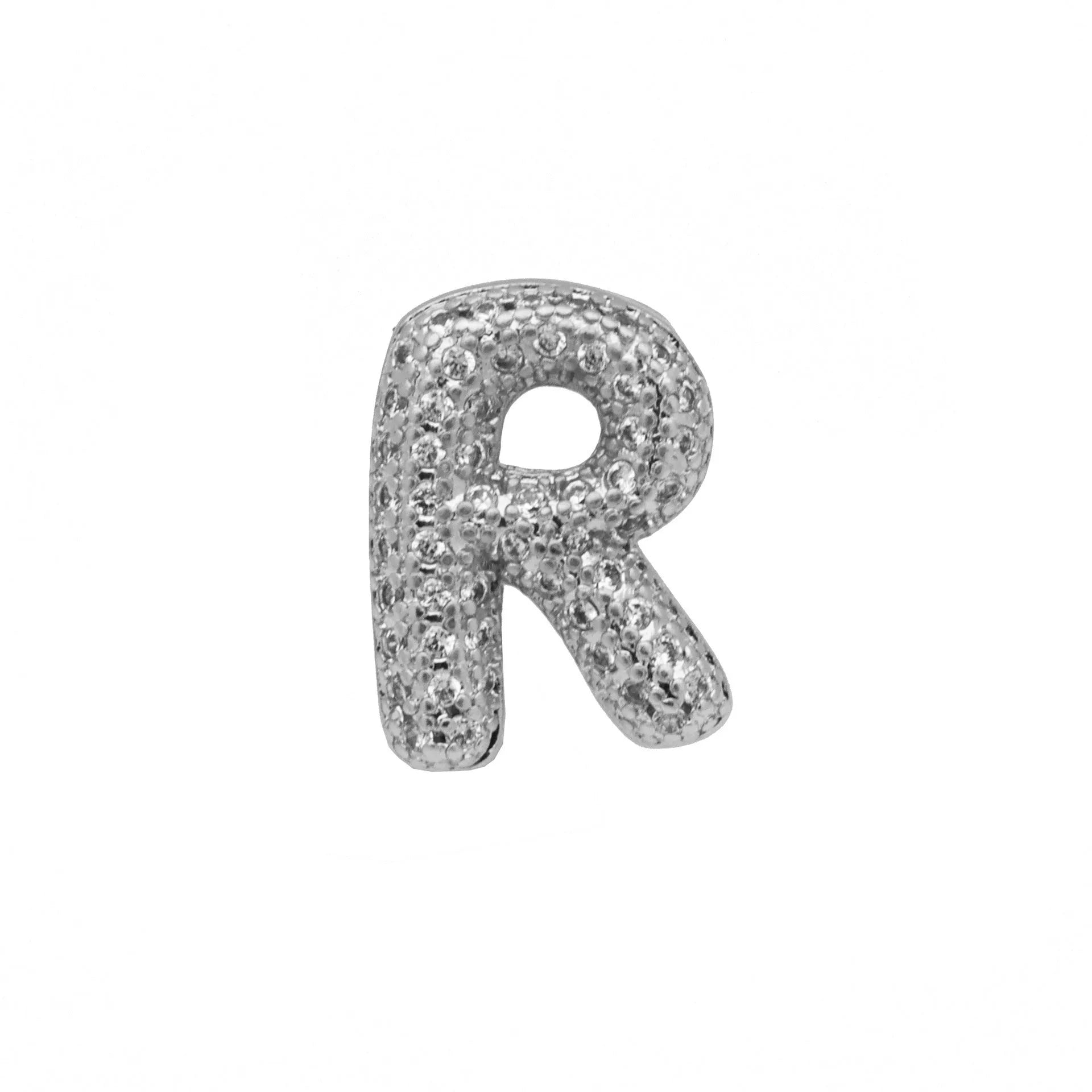 Retro copper bracelet with a letter 'A' charm featuring micro inlaid zircon, shown in a gold finish.