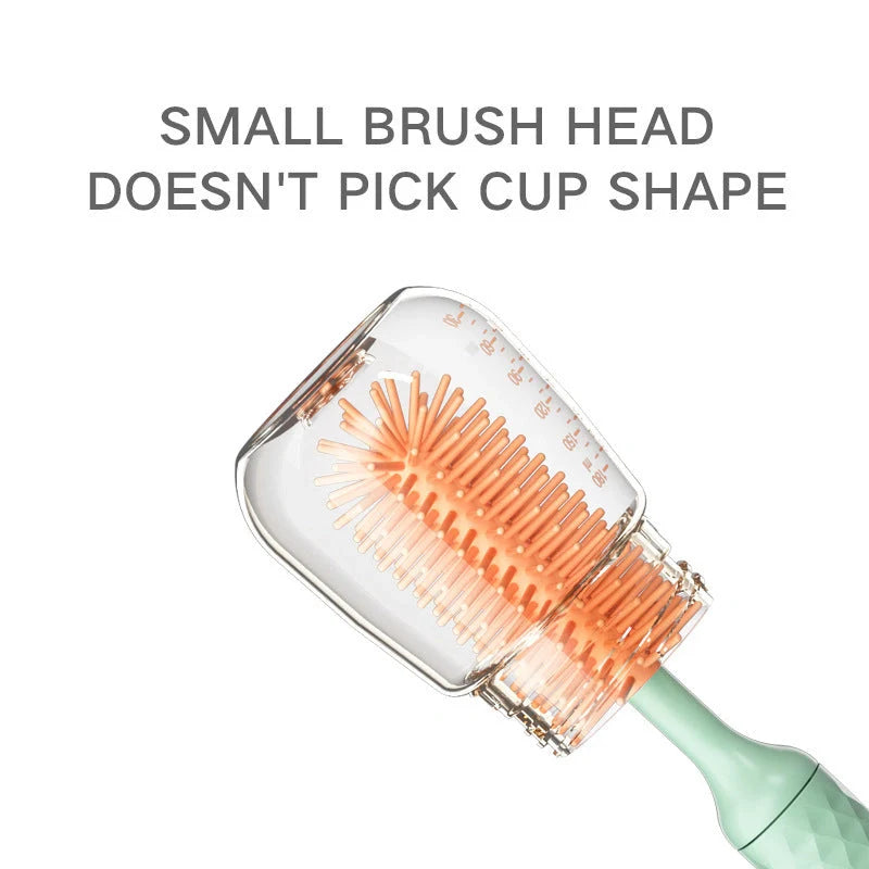 Electric Silicone Bottle Brush with rotating head for cleaning baby bottles and pacifiers