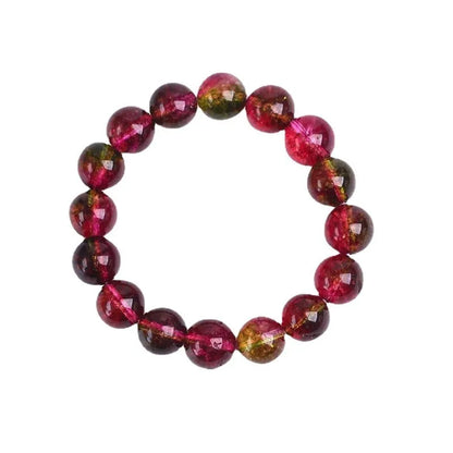 Handmade women's watermelon crystal bracelet in pastoral style with choice of bead sizes.