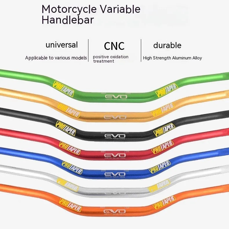 Orange aluminium scrambling motorcycle handlebar with 28mm diameter and 80x10cm dimensions