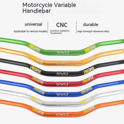 Orange aluminium scrambling motorcycle handlebar with 28mm diameter and 80x10cm dimensions