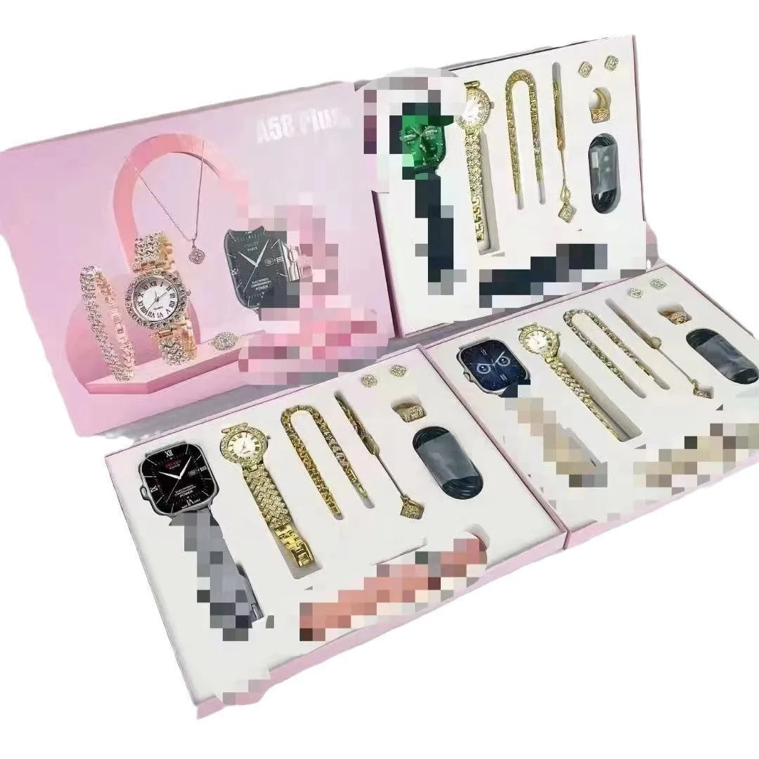 A58plus smart watch showing colour options with touch screen and strap